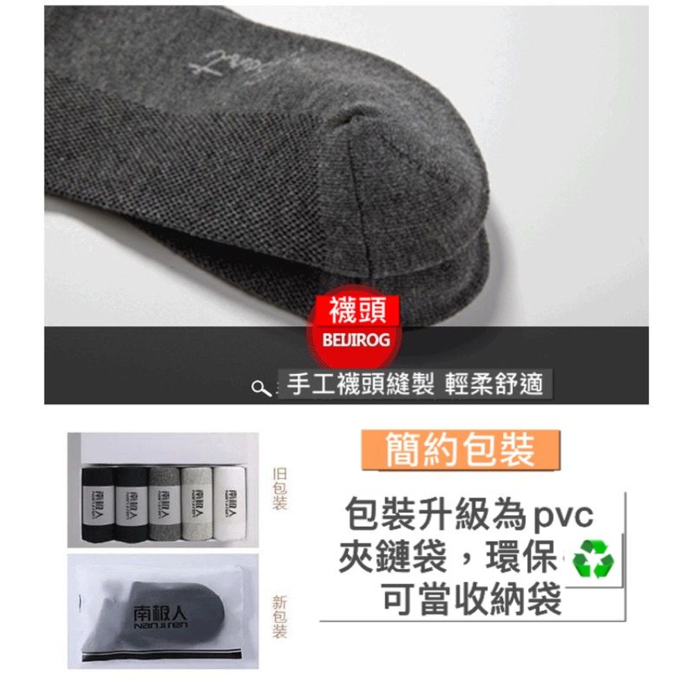 『台灣總經銷24H』南極人 五雙組 德國銀離子 抗菌 除臭襪 棉襪 男襪-圖片-5