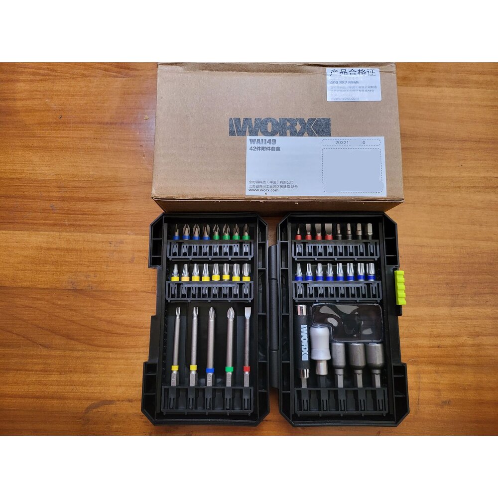 【WORX威克士 24H出貨】手工具 42件附件套盒(含專用工具盒) 封面照片